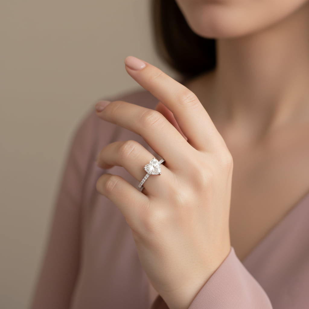 خاتم القلب المرصع بالزاركون - الصورة 3