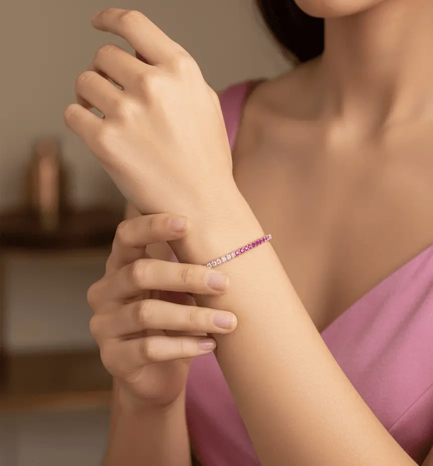 سوار تنس تدرج وردي - الصورة 2