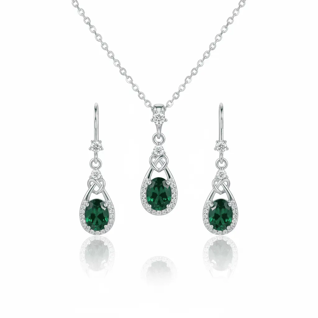 نصف طقم عناق الزمرد