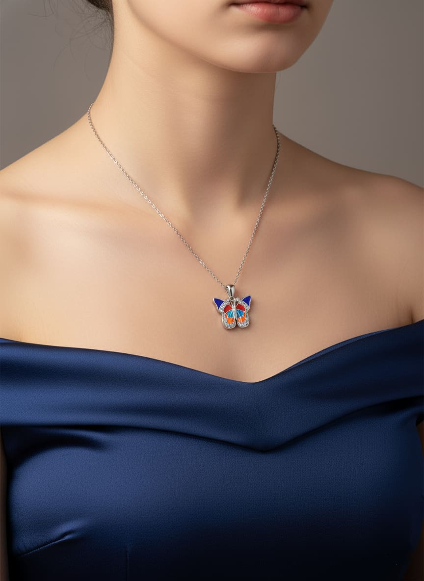 قلادة موزايك الفراشة - الصورة 2