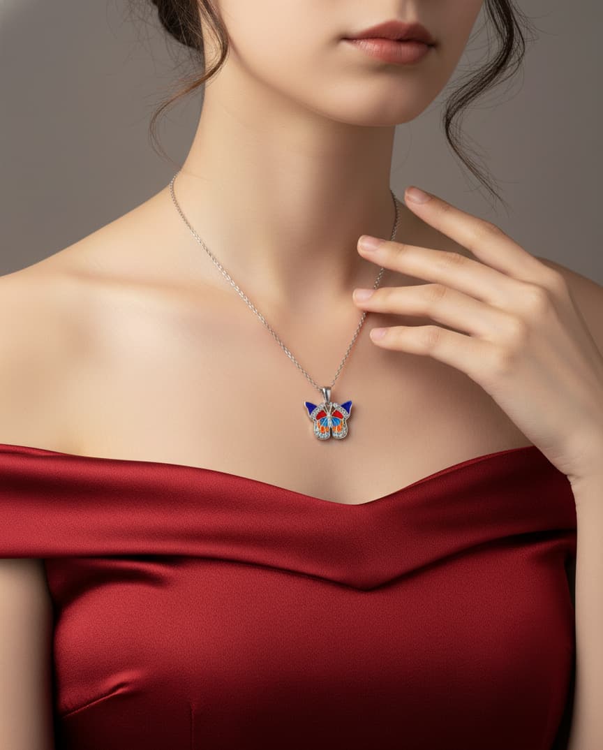 قلادة موزايك الفراشة - الصورة 3