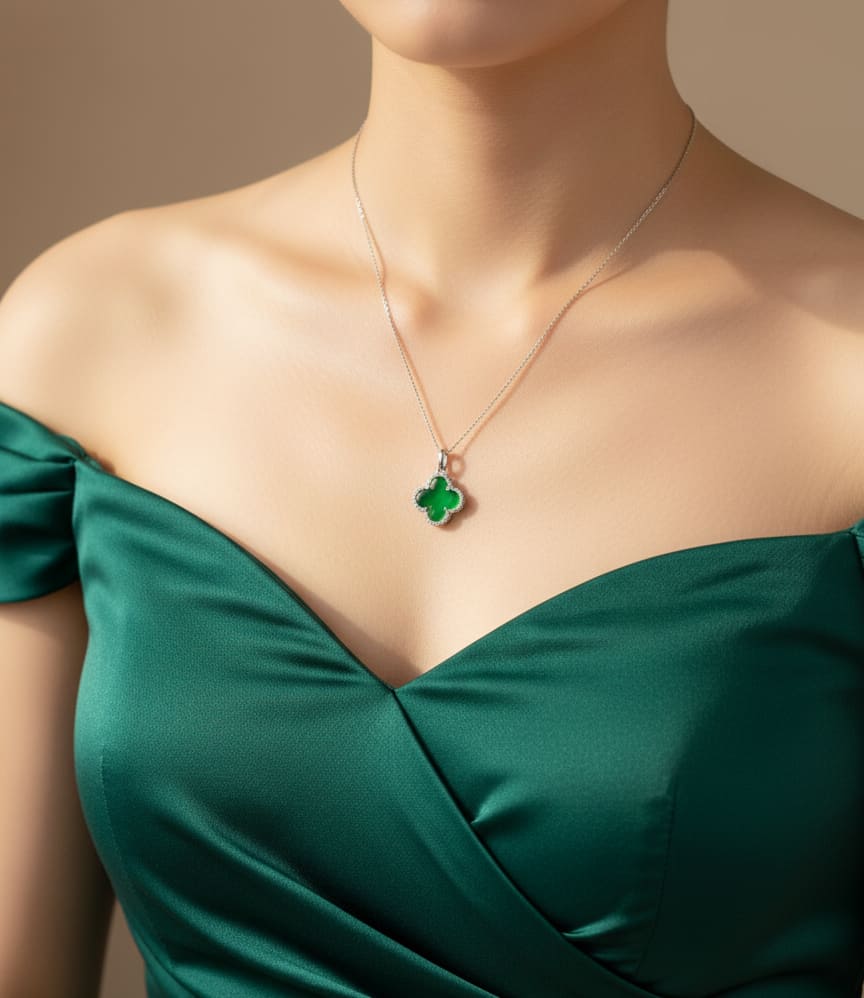 قلادة كلوفر خضراء - الصورة 4