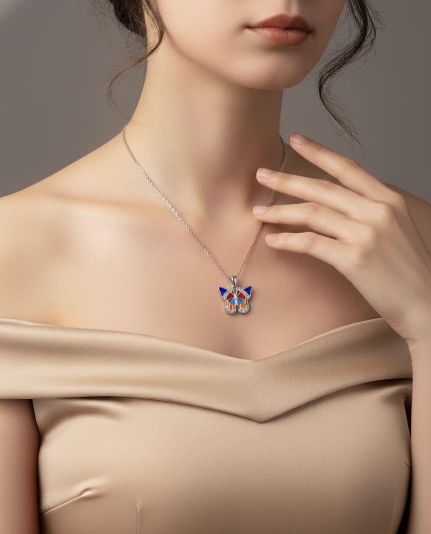 قلادة موزايك الفراشة - الصورة 4