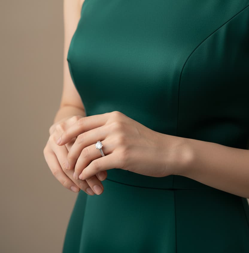 خاتم السوليتير بسوار مرصع بالزركون - الصورة 3